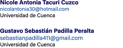 Nicole Antonia Tacuri Cuzco nicolantonia30@hotmail.com Universidad de Cuenca Gustavo Sebasti n Padilla Peralta sebast...