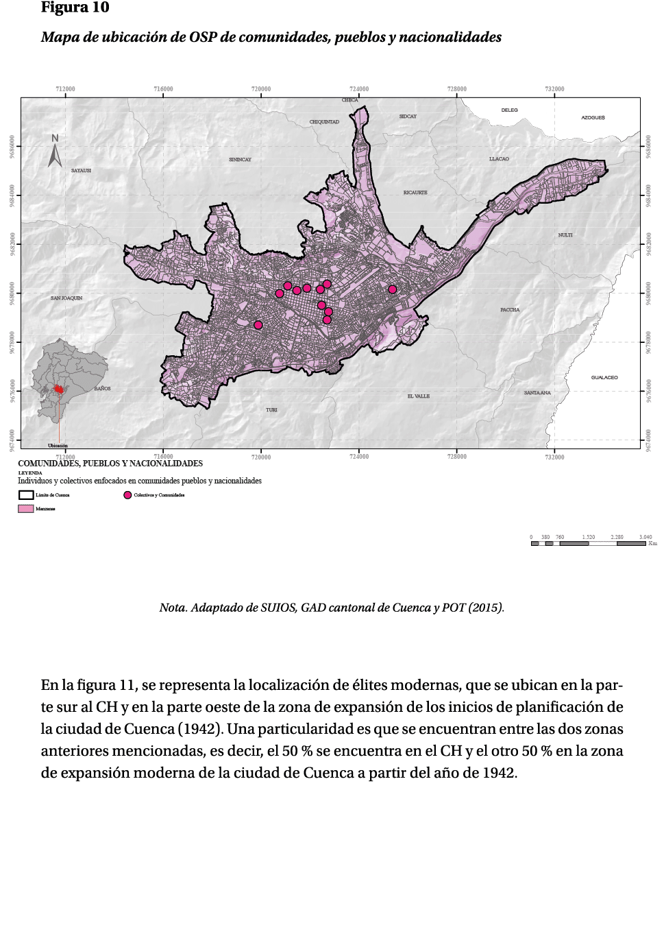Figura 10 Mapa de ubicaci n de OSP de comunidades, pueblos y nacionalidades ￼ Nota. Adaptado de SUIOS, GAD cantonal d...