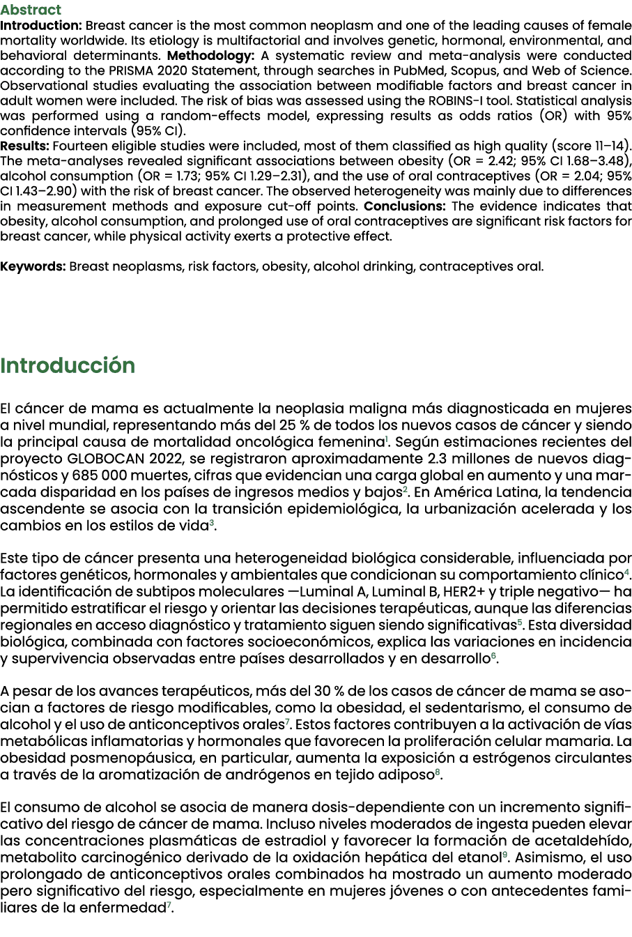 Abstract Introduction: Breast cancer is the most common neoplasm and one of the leading causes of female mortality wo...