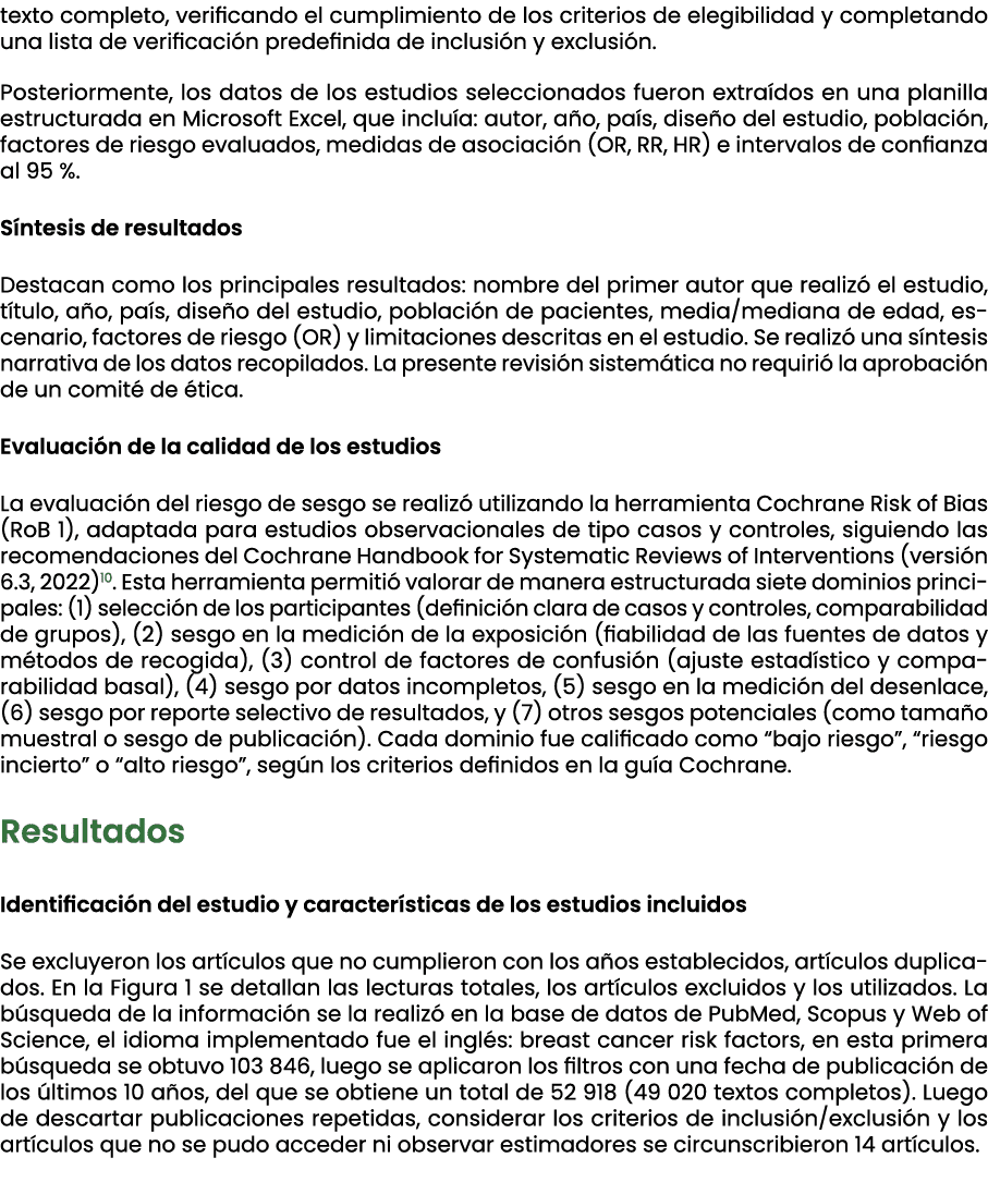 texto completo, verificando el cumplimiento de los criterios de elegibilidad y completando una lista de verificaci n ...