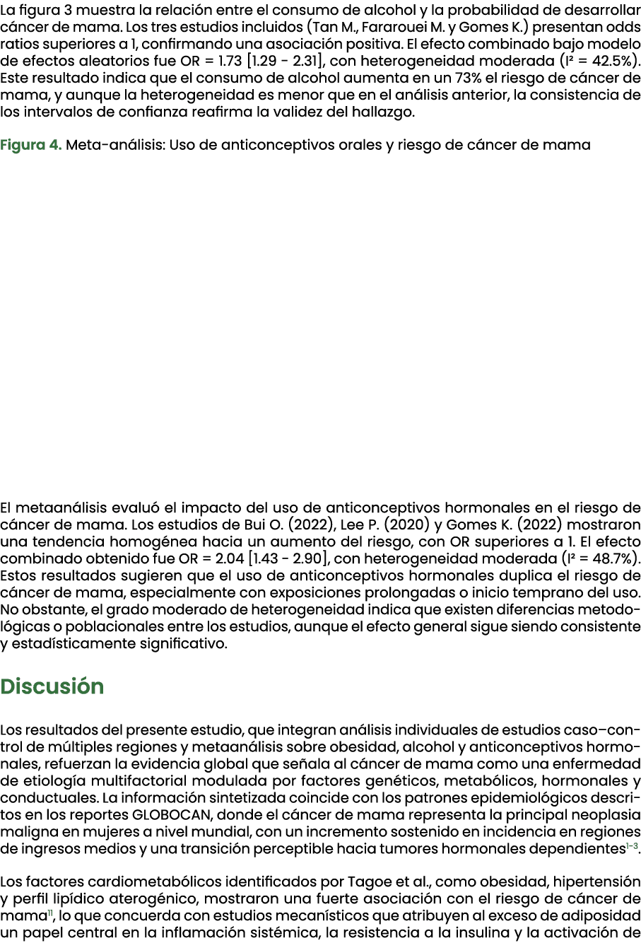 La figura 3 muestra la relaci n entre el consumo de alcohol y la probabilidad de desarrollar c ncer de mama. Los tres...
