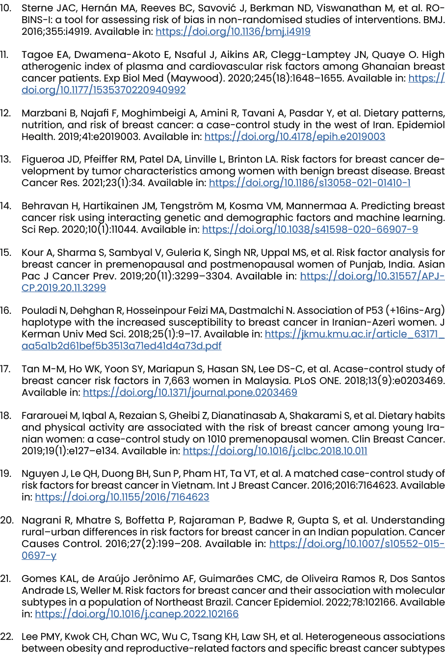 10. Sterne JAC, Hern n MA, Reeves BC, Savovi J, Berkman ND, Viswanathan M, et al. ROBINS I: a tool for assessing ris...