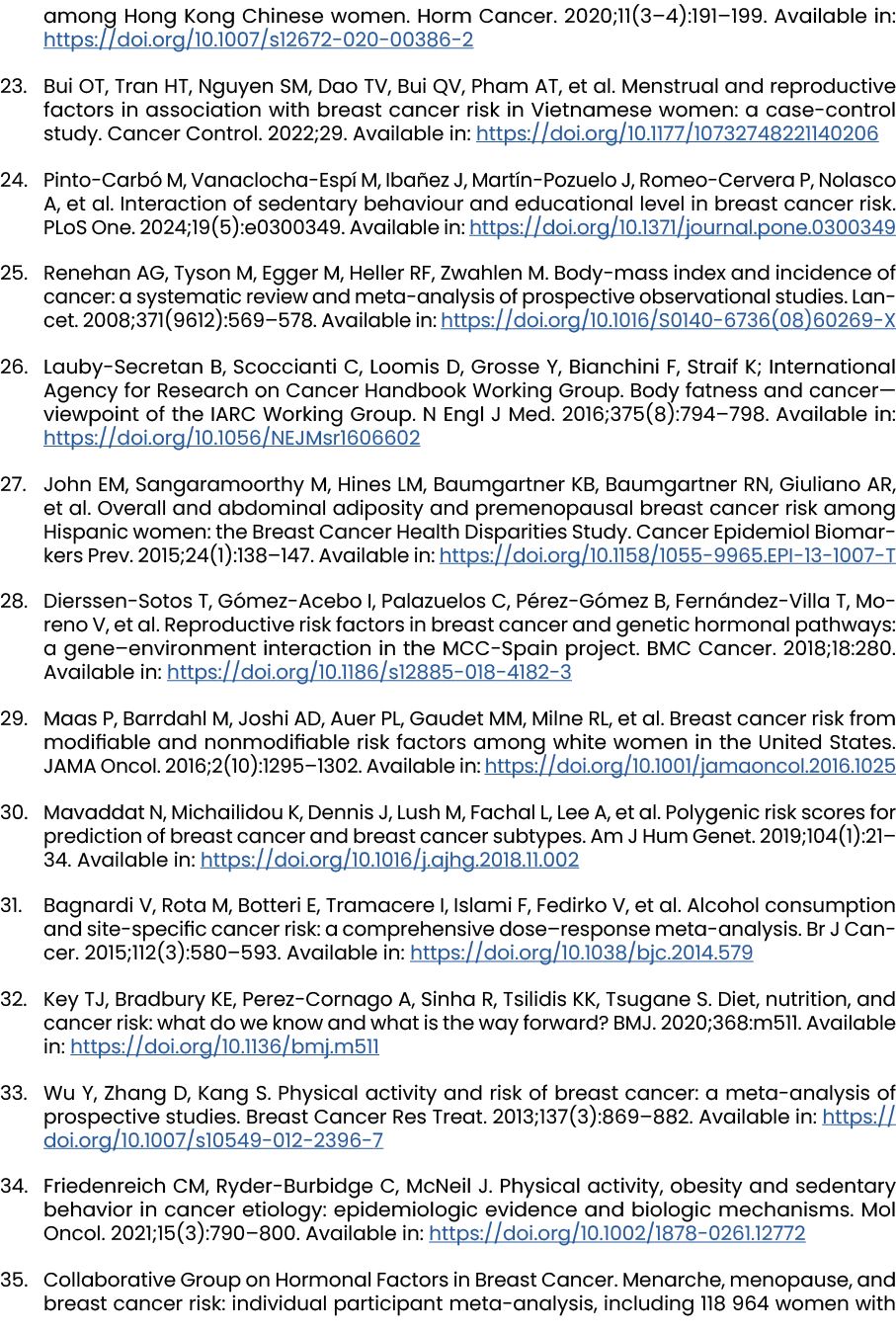 among Hong Kong Chinese women. Horm Cancer. 2020;11(3–4):191–199. Available in: https://doi.org/10.1007/s12672 020 00...