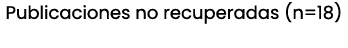 Publicaciones no recuperadas (n=18)