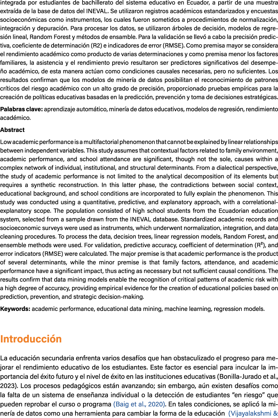 integrada por estudiantes de bachillerato del sistema educativo en Ecuador, a partir de una muestra extra da de la ba...