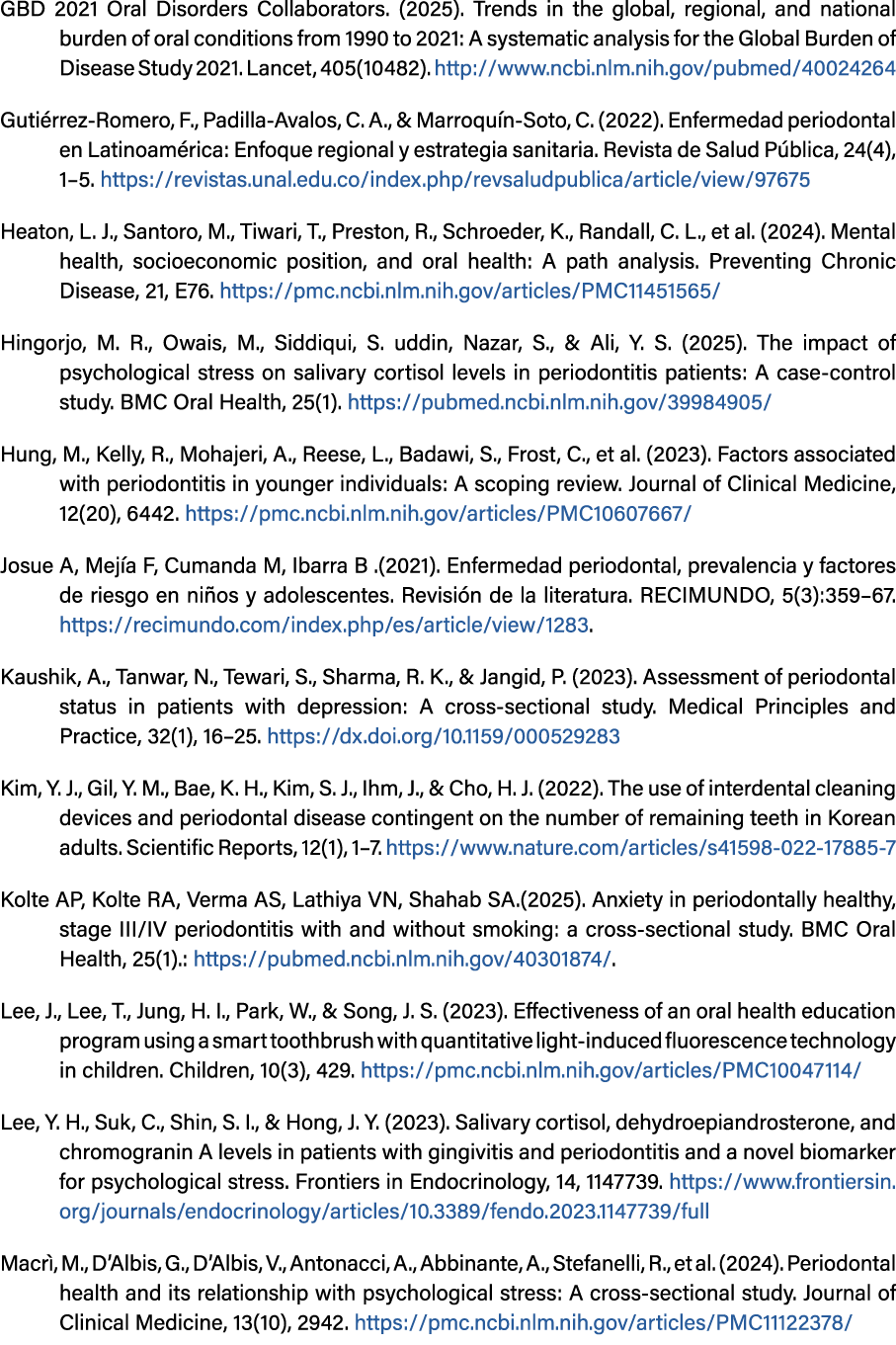 GBD 2021 Oral Disorders Collaborators. (2025). Trends in the global, regional, and national burden of oral conditions...
