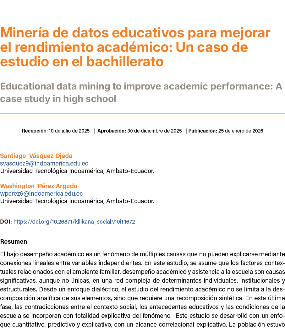  ﻿Miner a de datos educativos para mejorar el rendimiento acad mico: Un caso de estudio en el bachillerato ﻿Education...