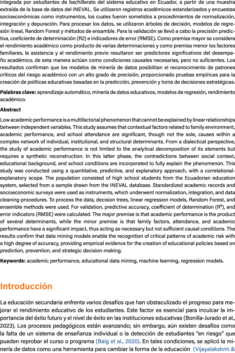 integrada por estudiantes de bachillerato del sistema educativo en Ecuador, a partir de una muestra extra da de la ba...