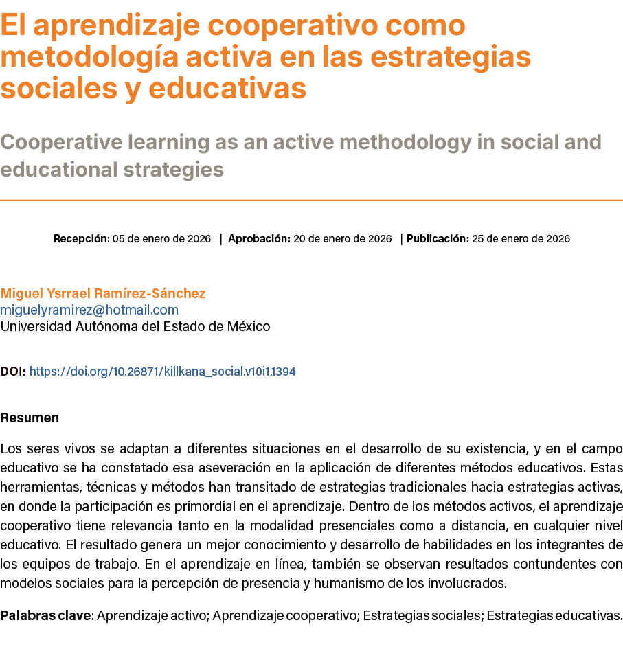 El aprendizaje cooperativo como metodolog a activa en las estrategias sociales y educativas ﻿Cooperative learning as...