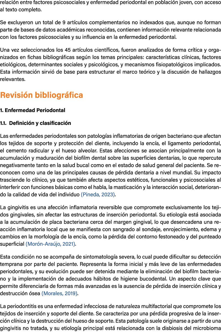 relaci n entre factores psicosociales y enfermedad periodontal en poblaci n joven, con acceso al texto completo. Se e...