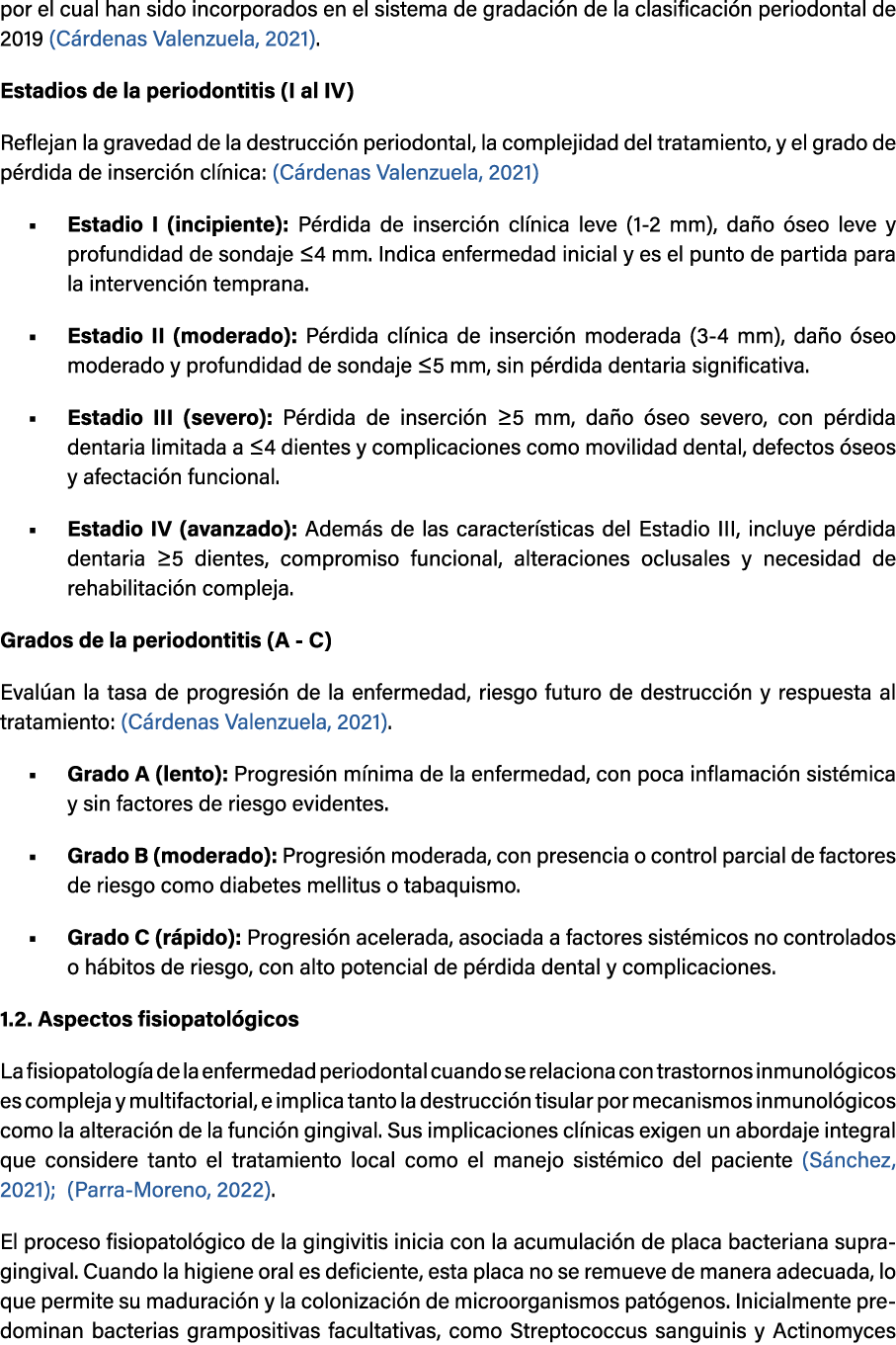 por el cual han sido incorporados en el sistema de gradaci n de la clasificaci n periodontal de 2019 (C rdenas Valenz...