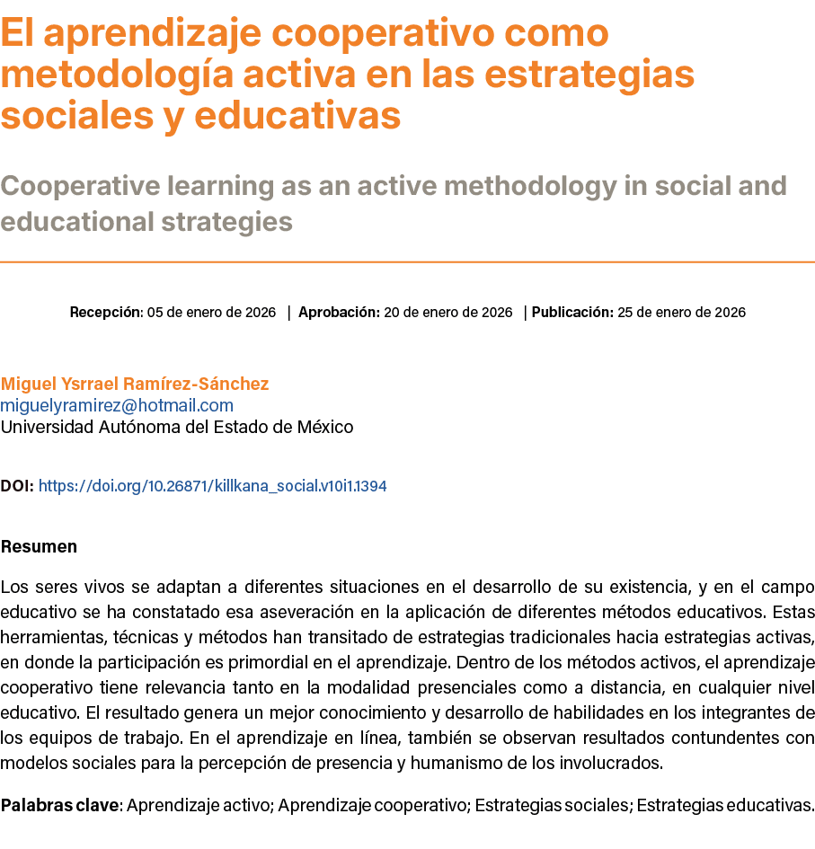 El aprendizaje cooperativo como metodolog a activa en las estrategias sociales y educativas ﻿Cooperative learning as...