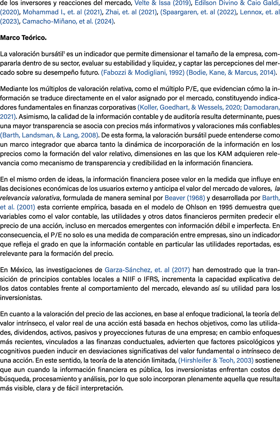 de los inversores y reacciones del mercado, Velte & Issa (2019), Edilson Divino & Caio Galdi, (2020), Mohammad I., et...