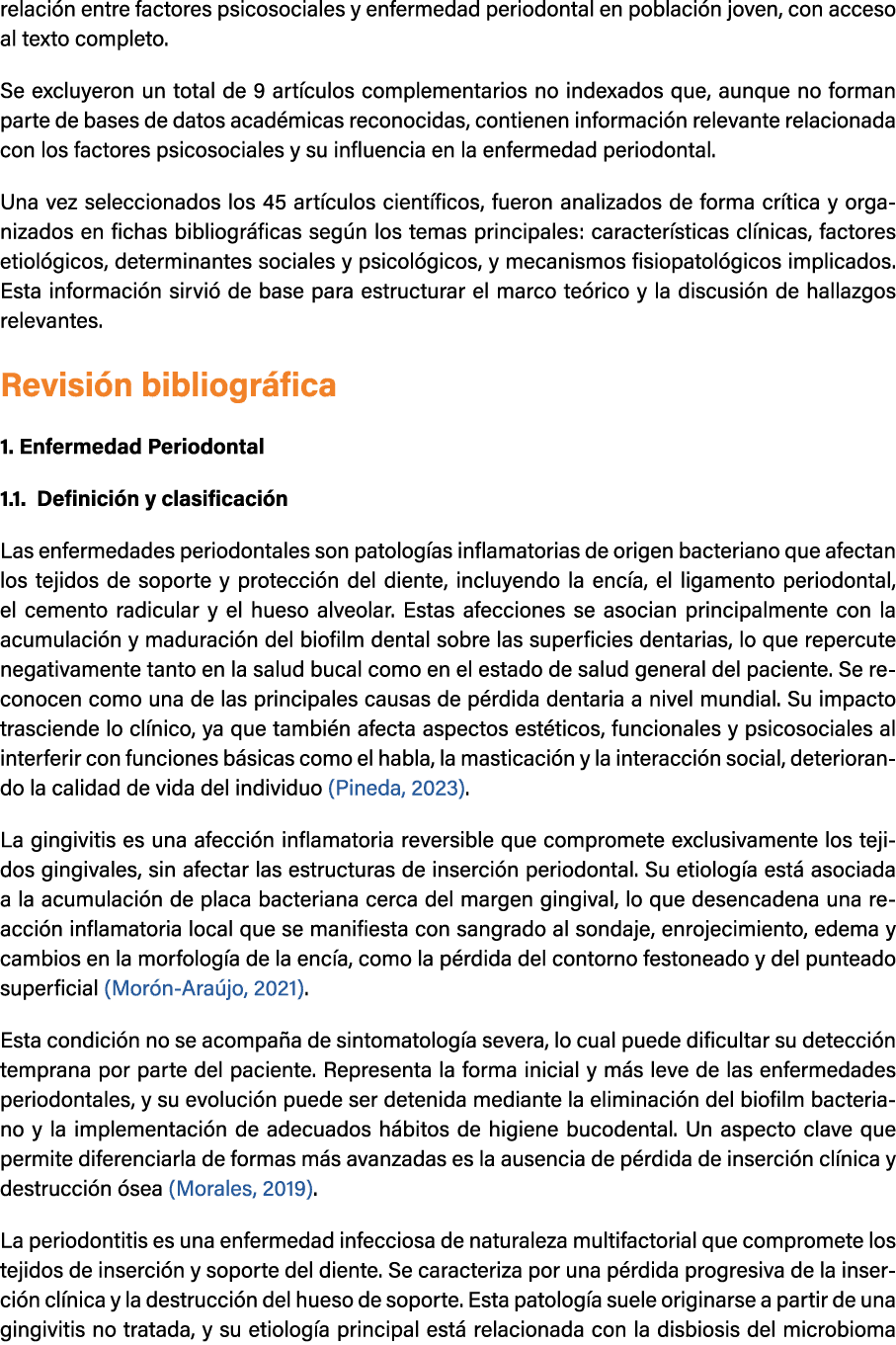 relaci n entre factores psicosociales y enfermedad periodontal en poblaci n joven, con acceso al texto completo. Se e...