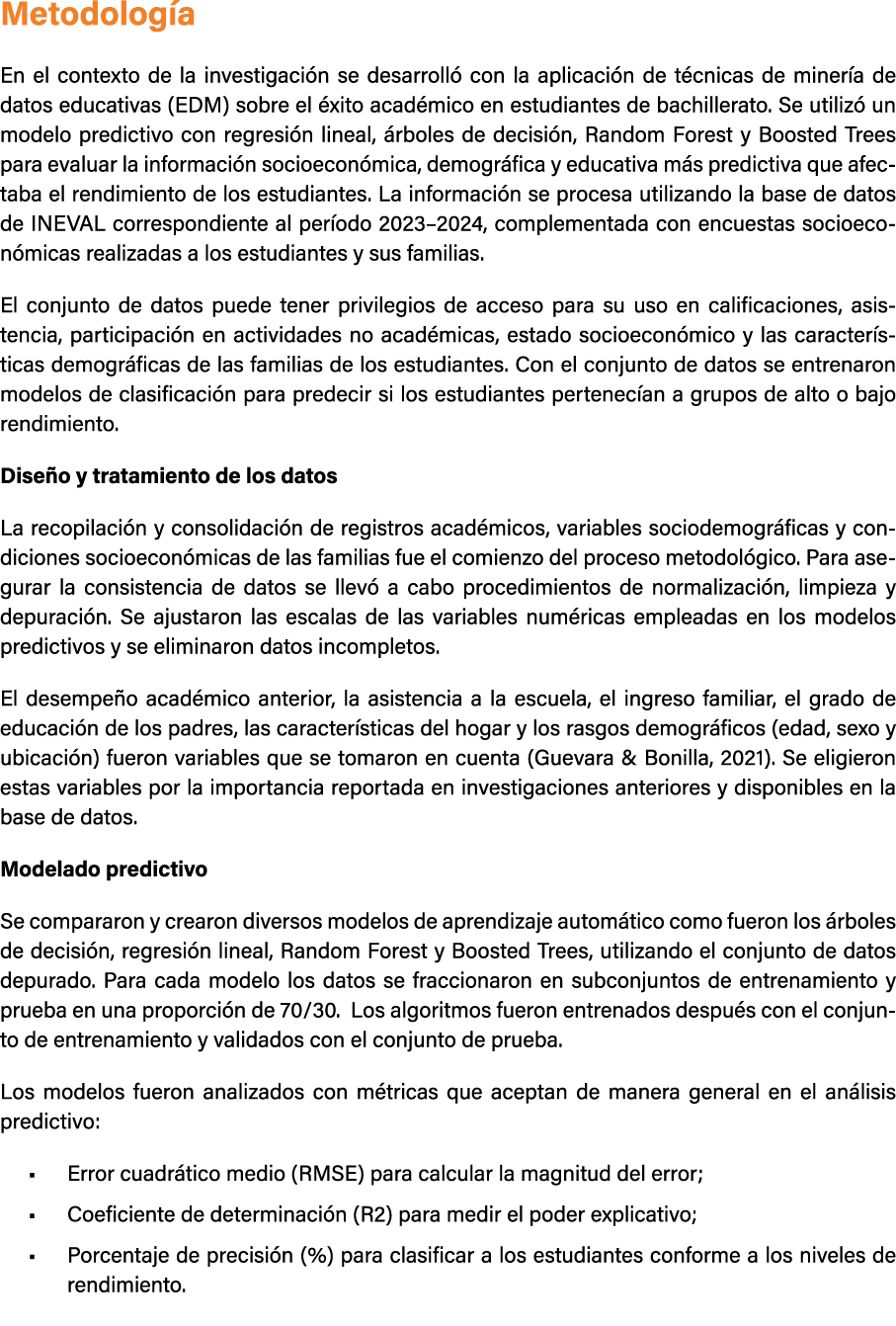 Metodolog a En el contexto de la investigaci n se desarroll con la aplicaci n de t cnicas de miner a de datos educat...