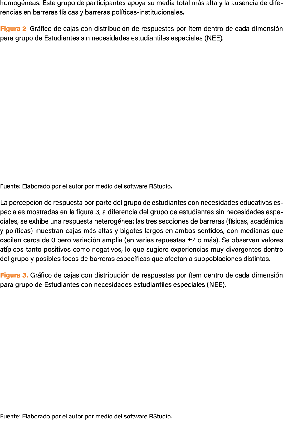 homog neas. Este grupo de participantes apoya su media total m s alta y la ausencia de diferencias en barreras f sica...