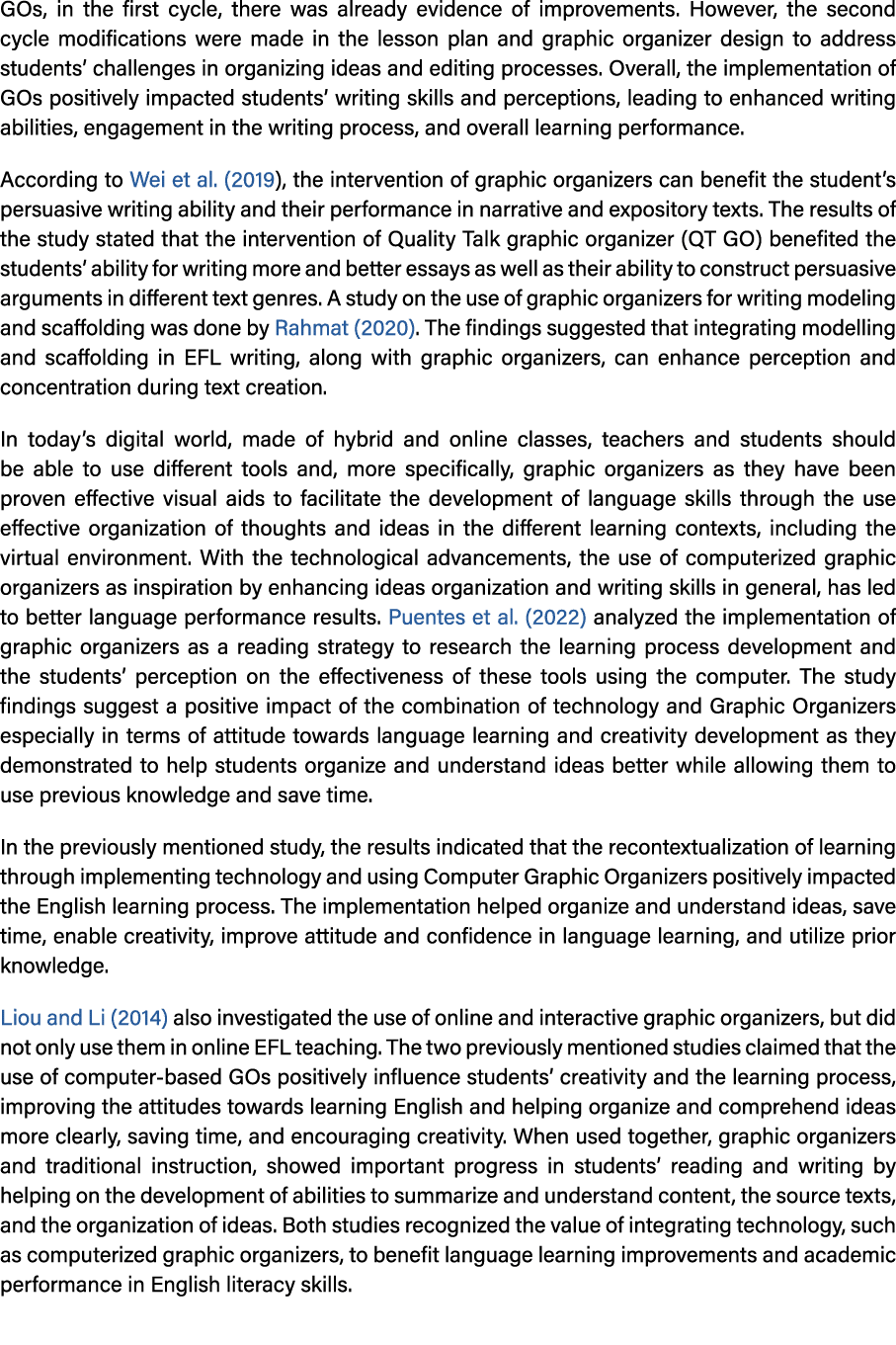 GOs, in the first cycle, there was already evidence of improvements. However, the second cycle modifications were mad...