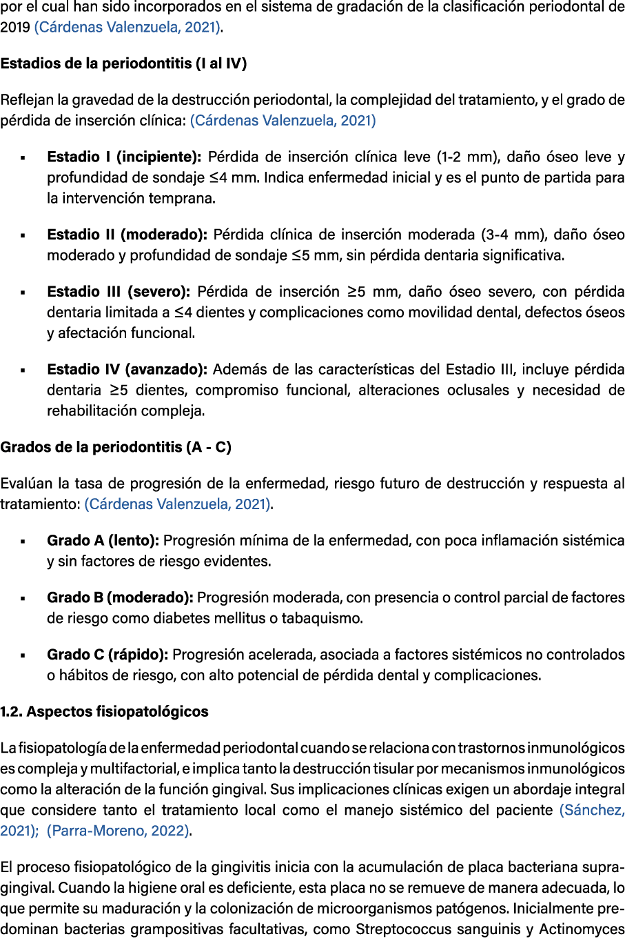 por el cual han sido incorporados en el sistema de gradaci n de la clasificaci n periodontal de 2019 (C rdenas Valenz...