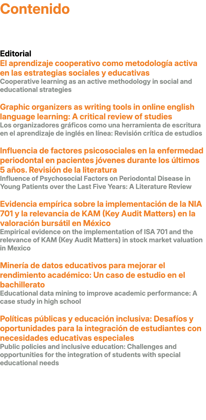 Contenido Editorial El aprendizaje cooperativo como metodolog a activa en las estrategias sociales y educativas Coope...