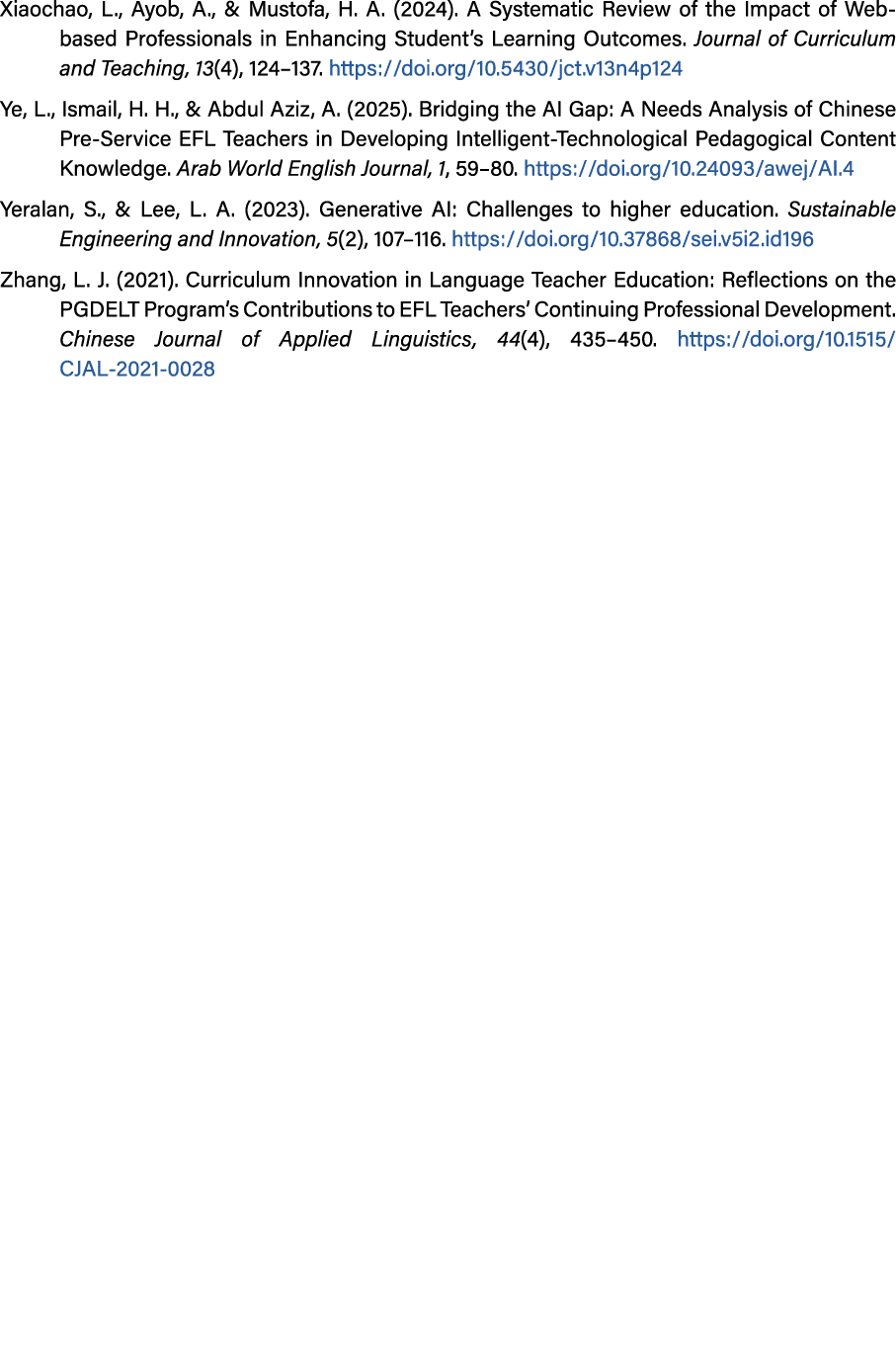 Xiaochao, L., Ayob, A., & Mustofa, H. A. (2024). A Systematic Review of the Impact of Web based Professionals in Enha...