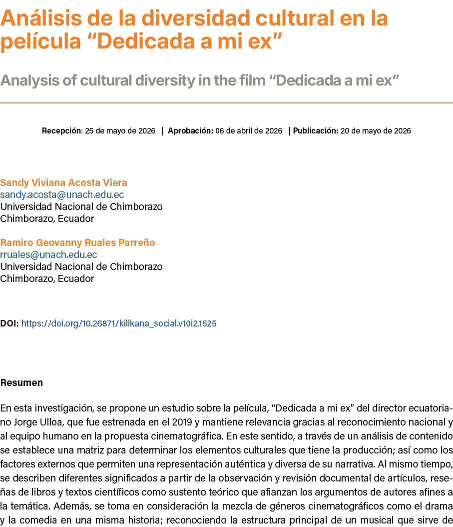 An lisis de la diversidad cultural en la pel cula “Dedicada a mi ex” ﻿Analysis of cultural diversity in the film “De...
