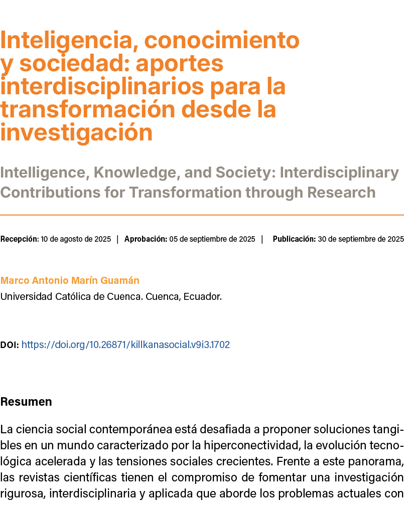  ﻿Inteligencia, conocimiento y sociedad: aportes interdisciplinarios para la transformaci n desde la investigaci n ﻿I...