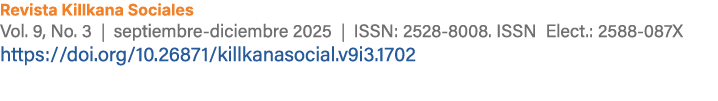 Revista Killkana Sociales Vol. 9, No. 3 | septiembre diciembre 2025 | ISSN: 2528 8008. ISSN Elect.: 2588 087X https:/...