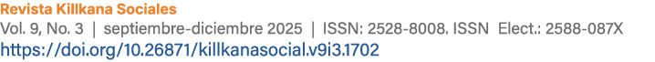 Revista Killkana Sociales Vol. 9, No. 3 | septiembre diciembre 2025 | ISSN: 2528 8008. ISSN Elect.: 2588 087X https:/...