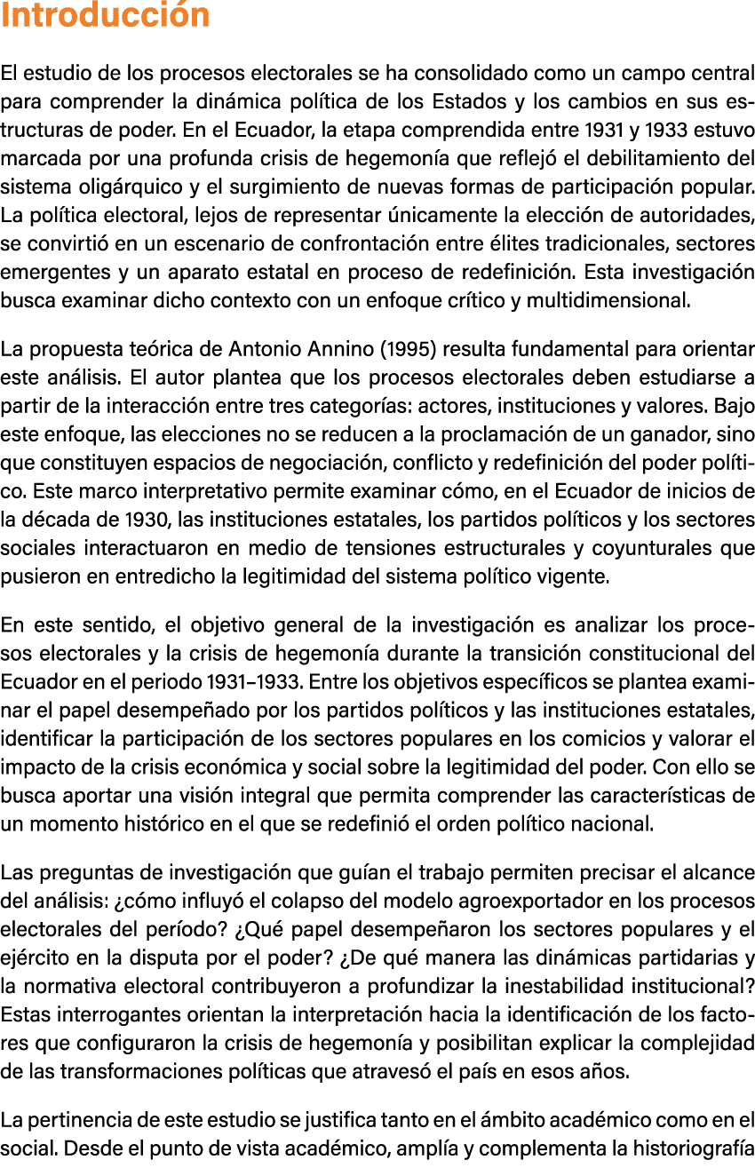 Introducci n El estudio de los procesos electorales se ha consolidado como un campo central para comprender la din mi...